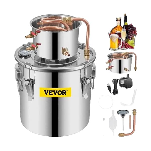 Hjemmedestillationssæt, 3/5 gallon kapacitet, hurtig kølesystem,8 Gal