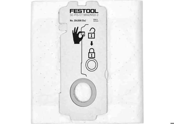 Set med 5 SELFCLEAN filterpåsar SC-FIS-CT MINI/MIDI-2/5/CT15 - FESTOOL - 204308