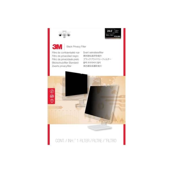 Integritetsskydd - 3M - 24 tum - Dataskydd - Matt yta - Antireflexerande Svart