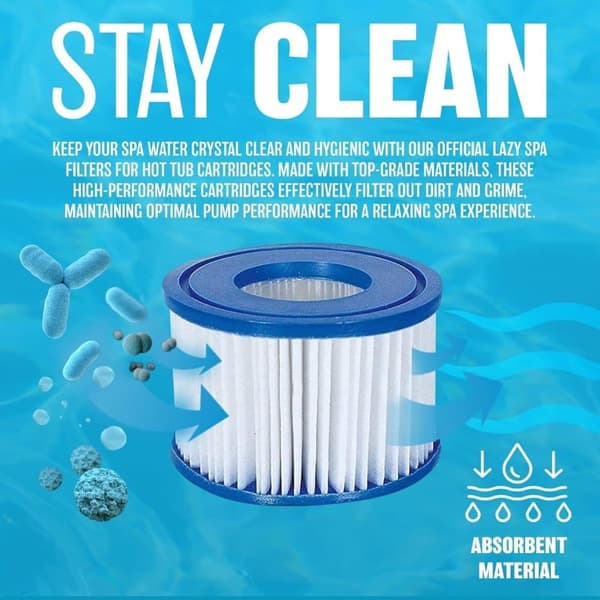 Hot Tub Filter Cartridge VI - kaikille Lay-Z Spa -malleille Hawaii Miami Paris Vegas Monaco|6 x Twin Pack (12 suodatinta)|Käytä altaan puhdistukseen
