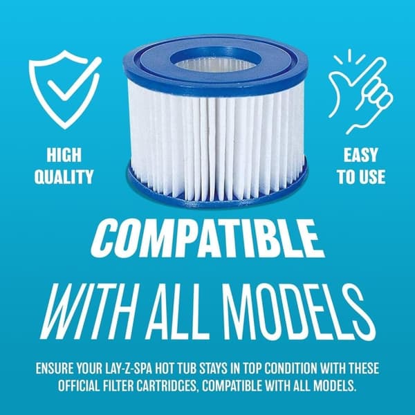 Hot Tub Filter Cartridge VI - kaikille Lay-Z Spa -malleille Hawaii Miami Paris Vegas Monaco|6 x Twin Pack (12 suodatinta)|Käytä altaan puhdistukseen