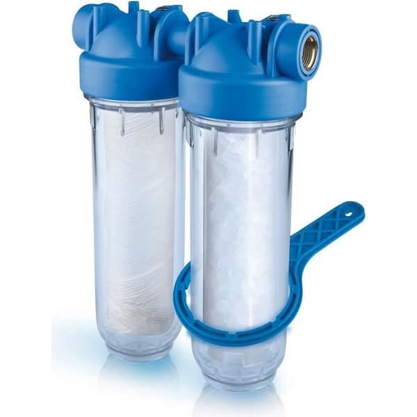AQUAWATER dubbelvakuumstation - Standard enkelfilter 10" - Maximal flödeshastighet 2m³/h