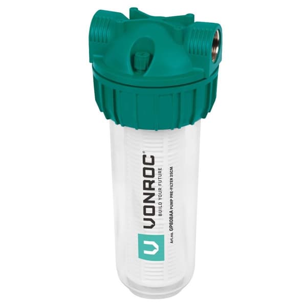 VONROC Filter - Forfilter til vandpumpe og hydroforpumper - 25cm | Universel