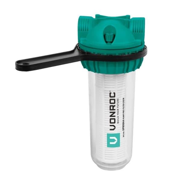 VONROC Filter - Forfilter til vandpumpe og hydroforpumper - 25cm | Universel