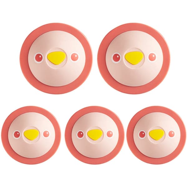5 STK FY-S14 Gulvafløb Deodorisering Kloak Silikone Dækforsegling Toilet Insektsikkert Hår Toilet Stik (Pink)