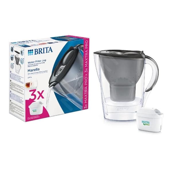 Brita Carafes Marella Cool Memo filterkanna, volym 2,4 l, 3x MX PRO-filter, grafit 1052796