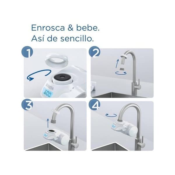 Filtreringssystem - Brita - På kranen - Flöde 1,6 l/min - Kapacitet 600 liter - LCD-skärm