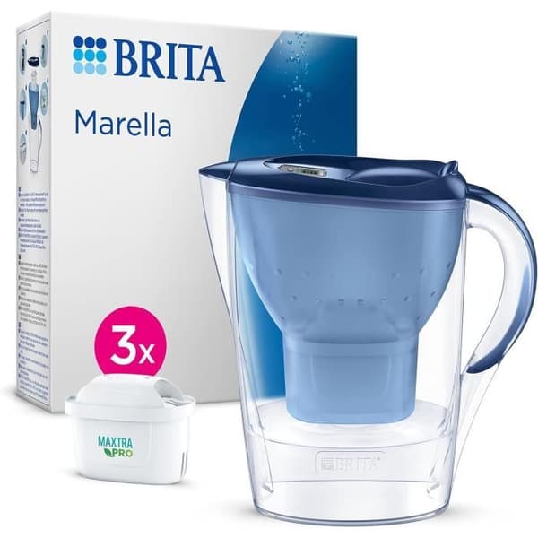 Karaff med filter - BRITA - Marella - 2,4L - 3 MAXTRA PRO patroner - Diskmaskinssäker