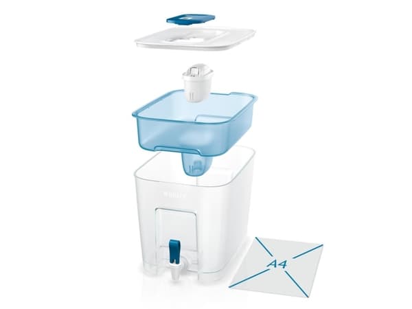 Brita Flow, Dispenser, 8,2 l, Blå, Gjennomsiktig