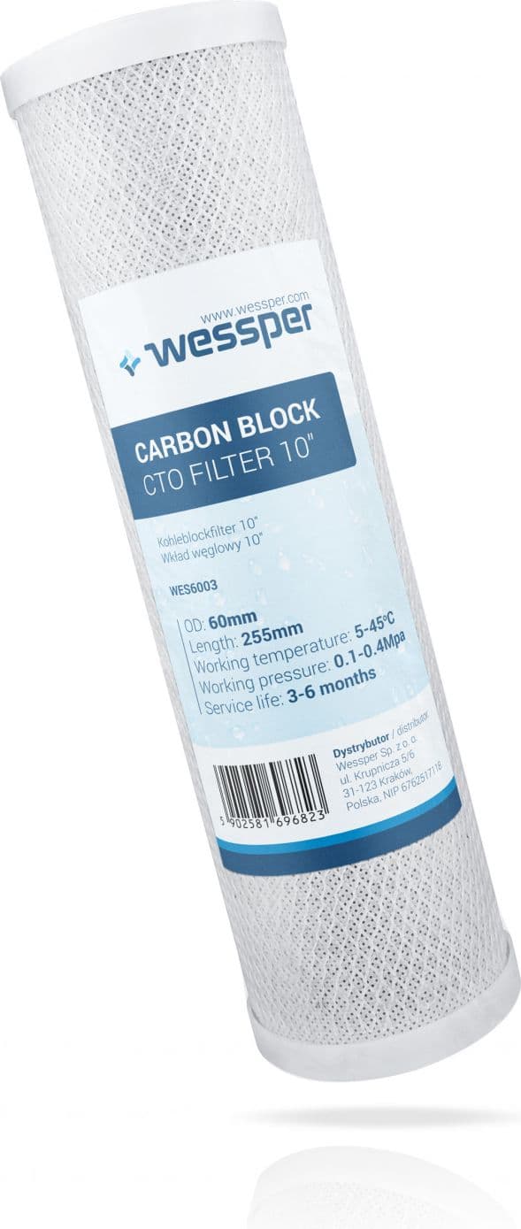 Wessper 10" kokosnötkolfilterpatron 5 mikron