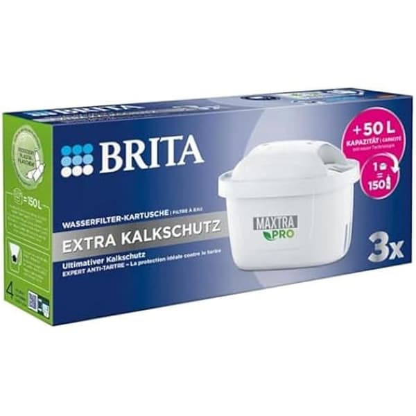 Vattenfilter - BRITA - MAXTRA PRO Extra Kalk - Pack om 3 - Energisparande - Blandad