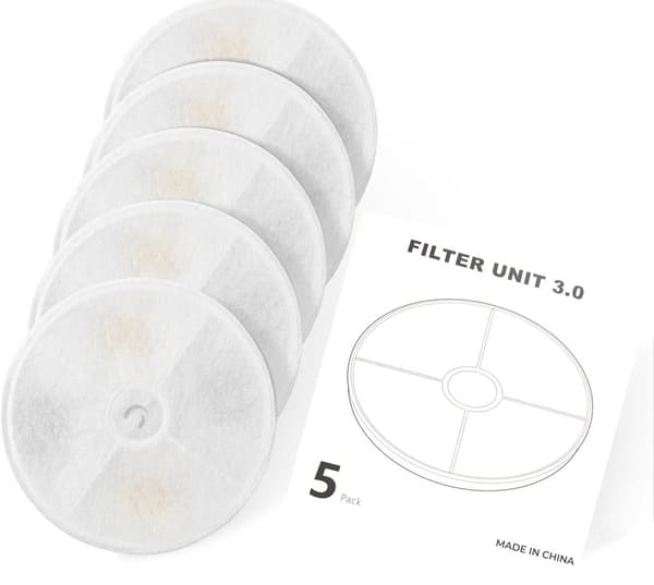 Pet Fountain Erstatningsfiltre, Triple Filtreringssystem, 5 Pakke,10stk EN Kasse