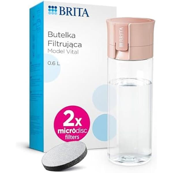 BRITA filterflaska - Vital - Aprikos - 2 MicroDisc-filter - 600 ml