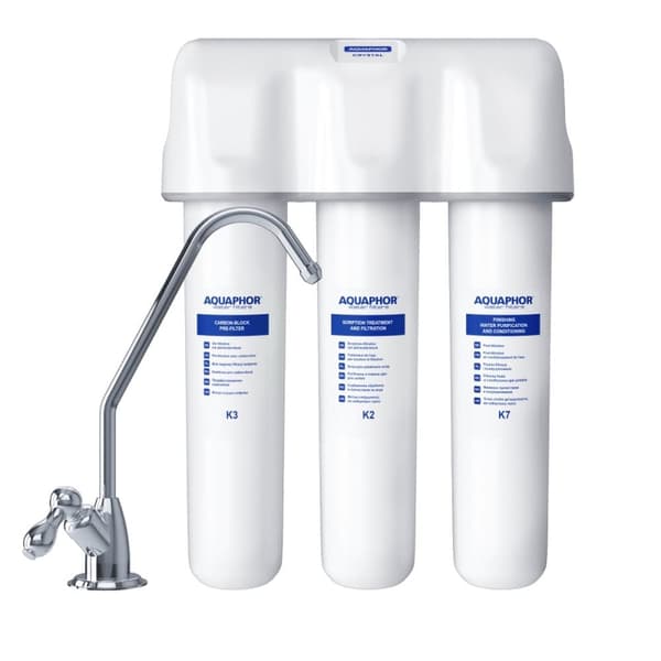 Aquaphor Crystal -läpivirtaussuodatin juomavedelle (K3, K2, K7)