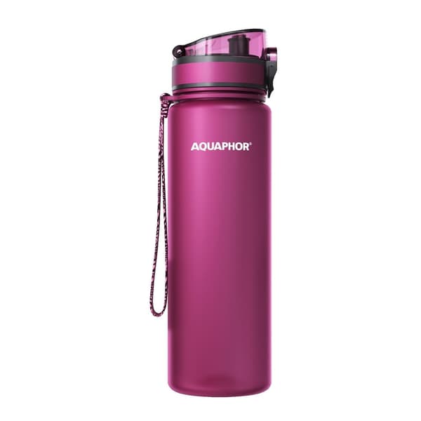 Aquaphor City -suodatinpullo 0,8L, Kirsikanpunainen