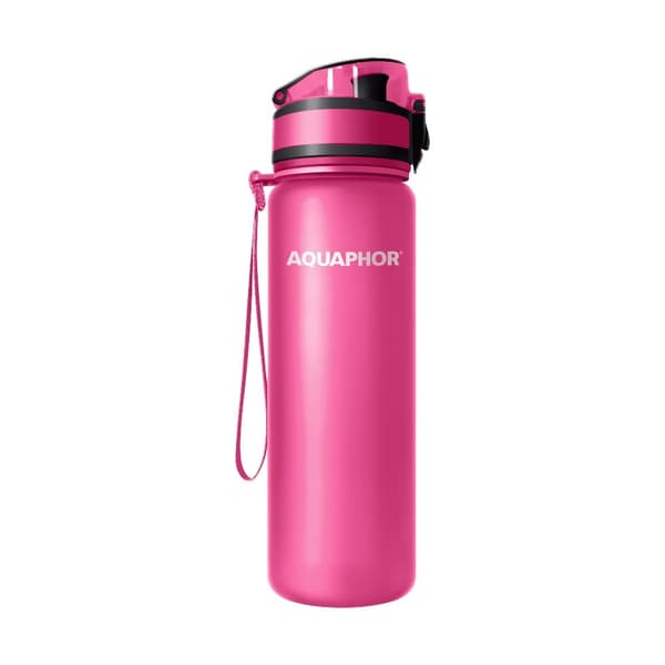 Aquaphor City -suodatinpullo 0,5L, Vaaleanpunainen