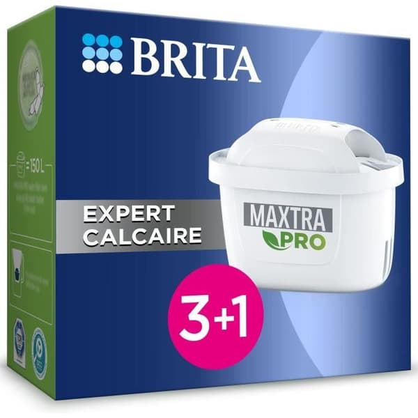 BRITA-hanasuodatinpatruuna MAXTRA PRO Expert kalkinpoistoaine 3+1 kpl pakkaus