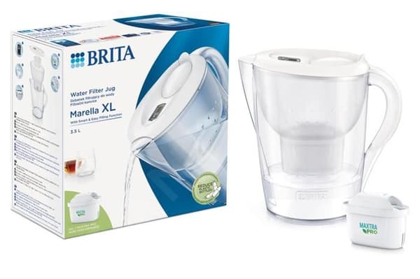 Brita Carafes Marella XL Memo filterkanna, volym 3,5 l, MX PRO-filter, vit 1052780