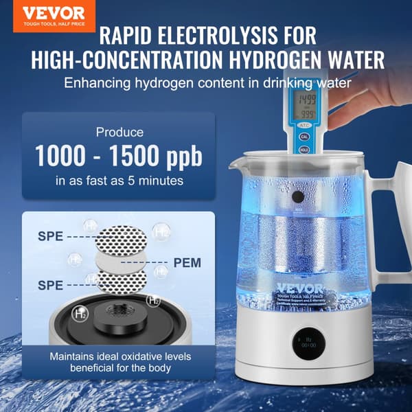 Hydrogen Vandkande, 1,5 L Kapacitet, Temperaturkontrol