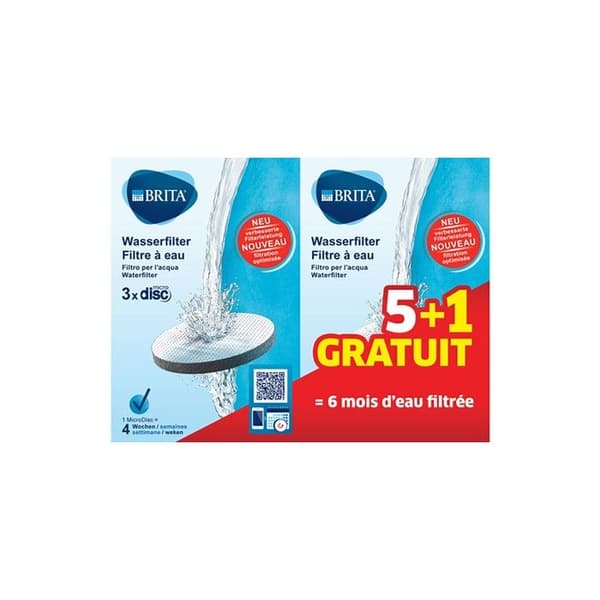 Brita vattenfilterpatron Förpackning med 5+1 MicroDisc-filter | CDON