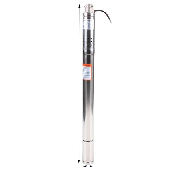 Dykpumpe til dybe brønde, rustfrit stål, maksimal flow 1000 L/t, 220 V,EU, Sølv, 220V