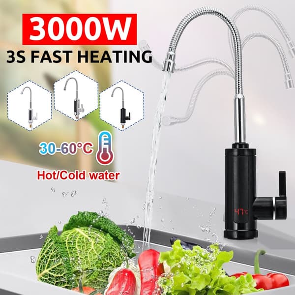 Tavalax Instant Tankless Sähköinen vedenlämmittimen hana Musta SP