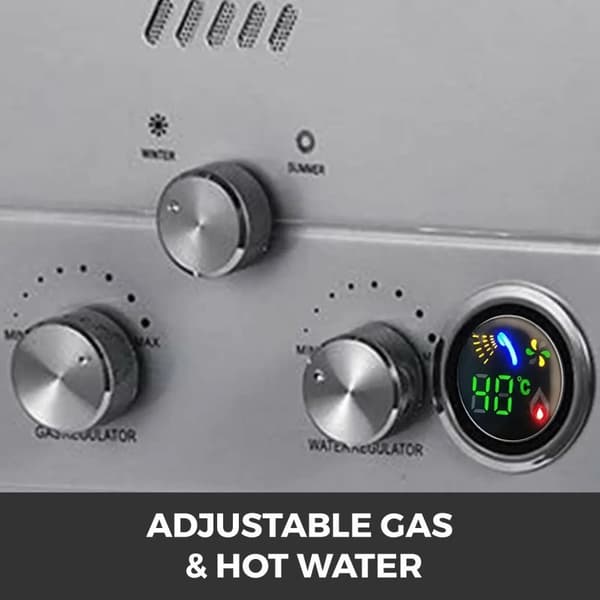 18L/min väggmonterad LPG varmvattenberedare med flera skydd, lätt att kontrollera