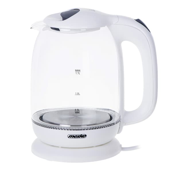 Mesko Vannkoker i glass 1,7L 2200W - Hvit