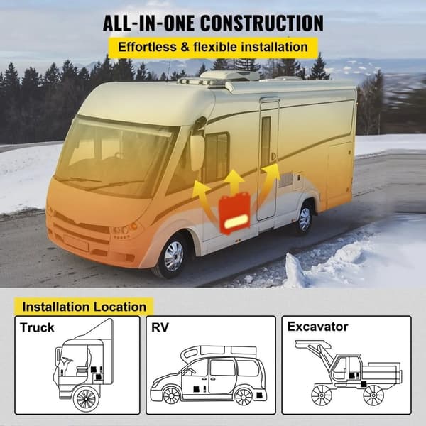 Diesel luftvarmer, 2 / 5 / 8KW varmekapacitet, Fjernbetjening betjening, 5KW LCD Rød 1 hul