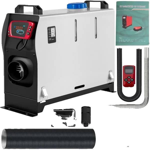Diesel luftvarmer, 2 / 5 / 8KW varmekapacitet, Fjernbetjening betjening, 5KW LCD Rød 1 hul