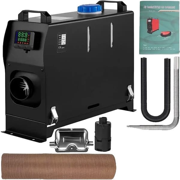 Diesel luftvarmer, 2 / 5 / 8KW varmekapacitet, Fjernbetjening betjening, 5KW LCD Rød 1 hul