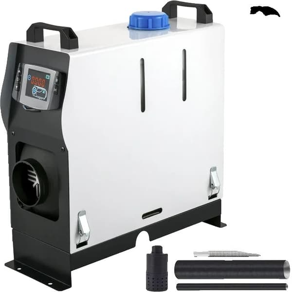 Diesel luftvarmer, 2 / 5 / 8KW varmekapacitet, Fjernbetjening betjening, 5KW LCD Rød 1 hul