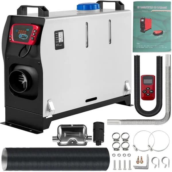 Diesel luftvarmer, 2 / 5 / 8KW varmekapacitet, Fjernbetjening betjening, 5KW LCD Rød 1 hul