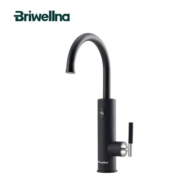 Elektrisk Vandvarmer, 220V Kontinuerlig Flow, 2 i 1 Vandhane, Sort-universal, EU