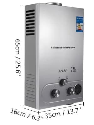 LPG Gas Propan Varmvattenberedare, EU-frakt, Dusstillbehör, 10L 20KW