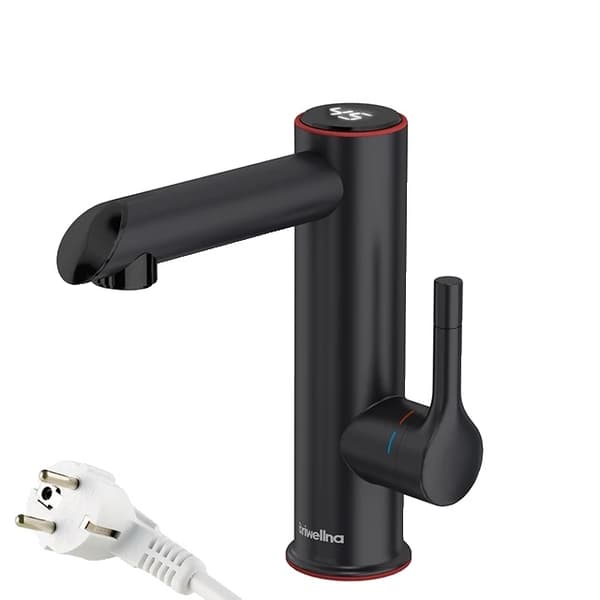 Elektrisk Vandvarmerhane, Rustfrit Ståldesign, 220V Drift, Metal Black, EU