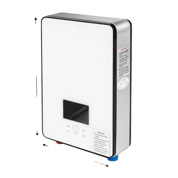 Elektrisk Vandvarmer, 4500W Effekt, LED Display, Kompakt Design,Hvid