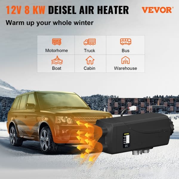 Diesel luftvarmer 8KW, LCD-skærm, 10L tankkapacitet