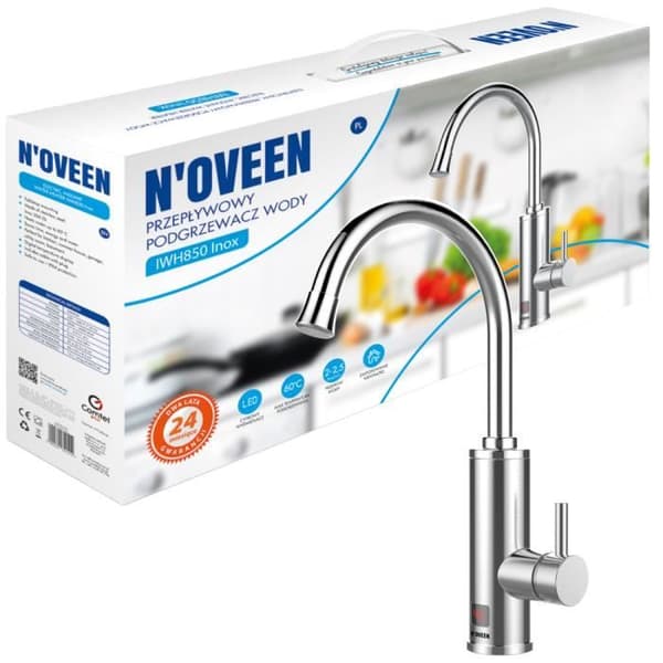 Elektrisk köksvattenberedare Kran Omedelbar varmvattenkran Värmare Kallvärmekran Tanklös Noveen 80