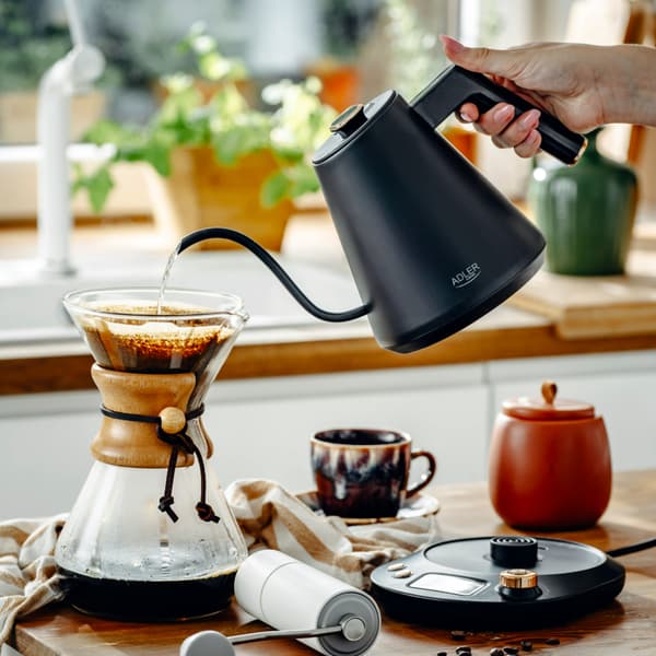 Vattenkokare med lång pip LED-display och temperaturkontroll 1,0L