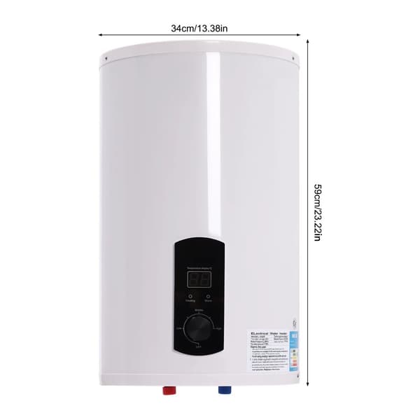 Elektrisk varmvattenlagringspanna, 2000W effekt, vertikal montering, 50L/80L/100L/120L kapacitet,50L