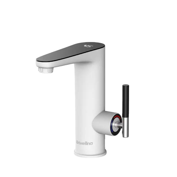 Tankless Vandopvarmningsarmatur, Øjeblikkelig Opvarmning, Digital Temperaturvisning,EU, Hvid-bp11