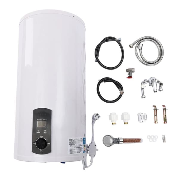 Elektrisk Vandvarmer, Justerbar Temperaturinterval 25-75°C, 50L Kapacitet,HVID, EU