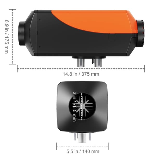 12V Dieselvarmer, Fjernbetjening, LCD-skærm,8 kw