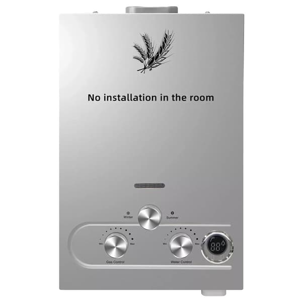 Tankless gasvandvarmer, effektiv opvarmning, holdbar konstruktion i rustfrit stål,20KW  10L