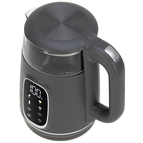 LED-kedel med temperaturkontrol 1,7L - Grå
