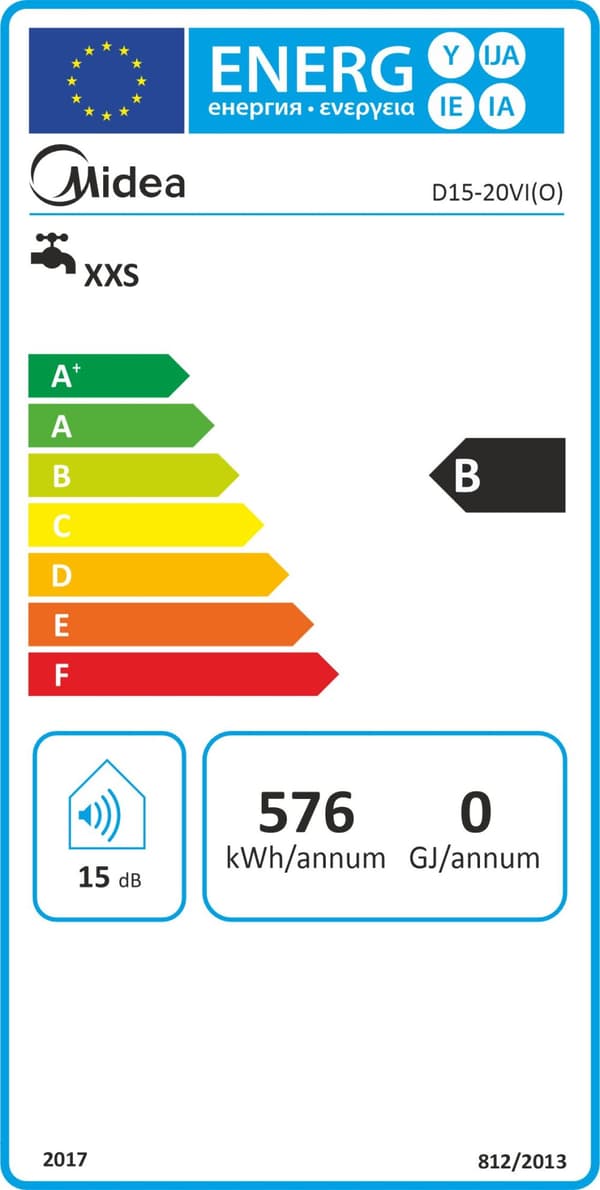 Elektrisk varmvattenberedare Midea Salute Xpress 30 l, Röranslutningar nedtill