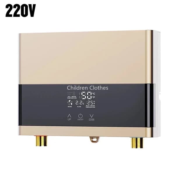 Øjeblikkelig Vandvarmer, 220V-6000W, Berørings- og Fjernbetjening,220V-6000W Guld