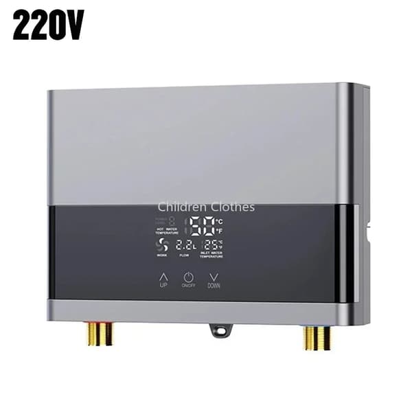 Øjeblikkelig Vandvarmer, 220V-6000W, Berørings- og Fjernbetjening,220V-6000W Grå