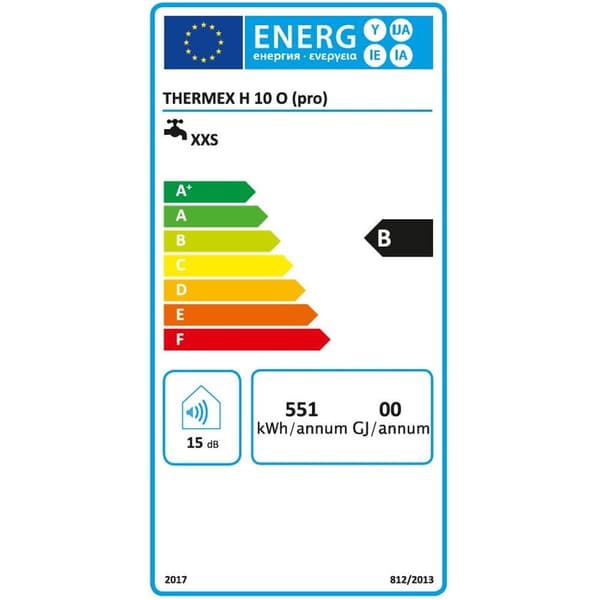 Kompakt elektrisk varmvattenberedare HIT PRO 10L Thermex – Installation ovanför handfatet (vattenanslutningar nedtill)